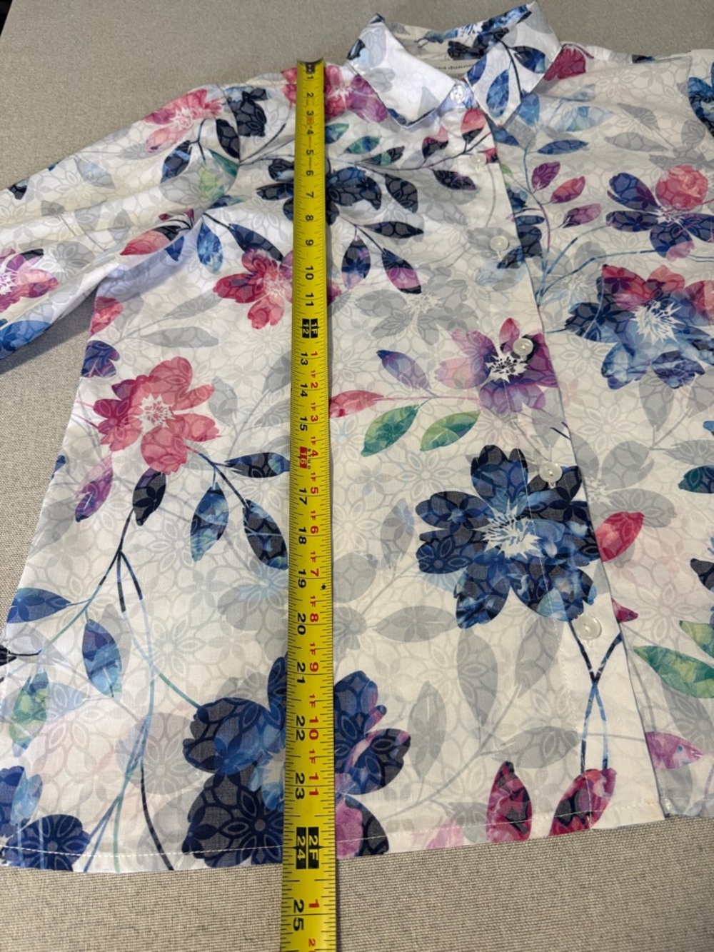 Alfred Dunner Petite Floral Button-Up  3/4 sleeve shirt SZMP - Picture 13 of 15